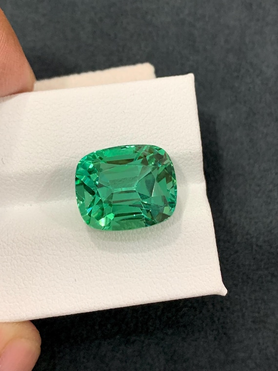 Hiddenite Green Kunzite Gemstone 13.00 Carat Cushion  from Afghanistan
