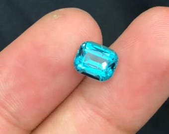 Neon Blue Tourmaline 2.25 Carat Cushion Cut Eye Clean Loose Gemstone from Afghanistan