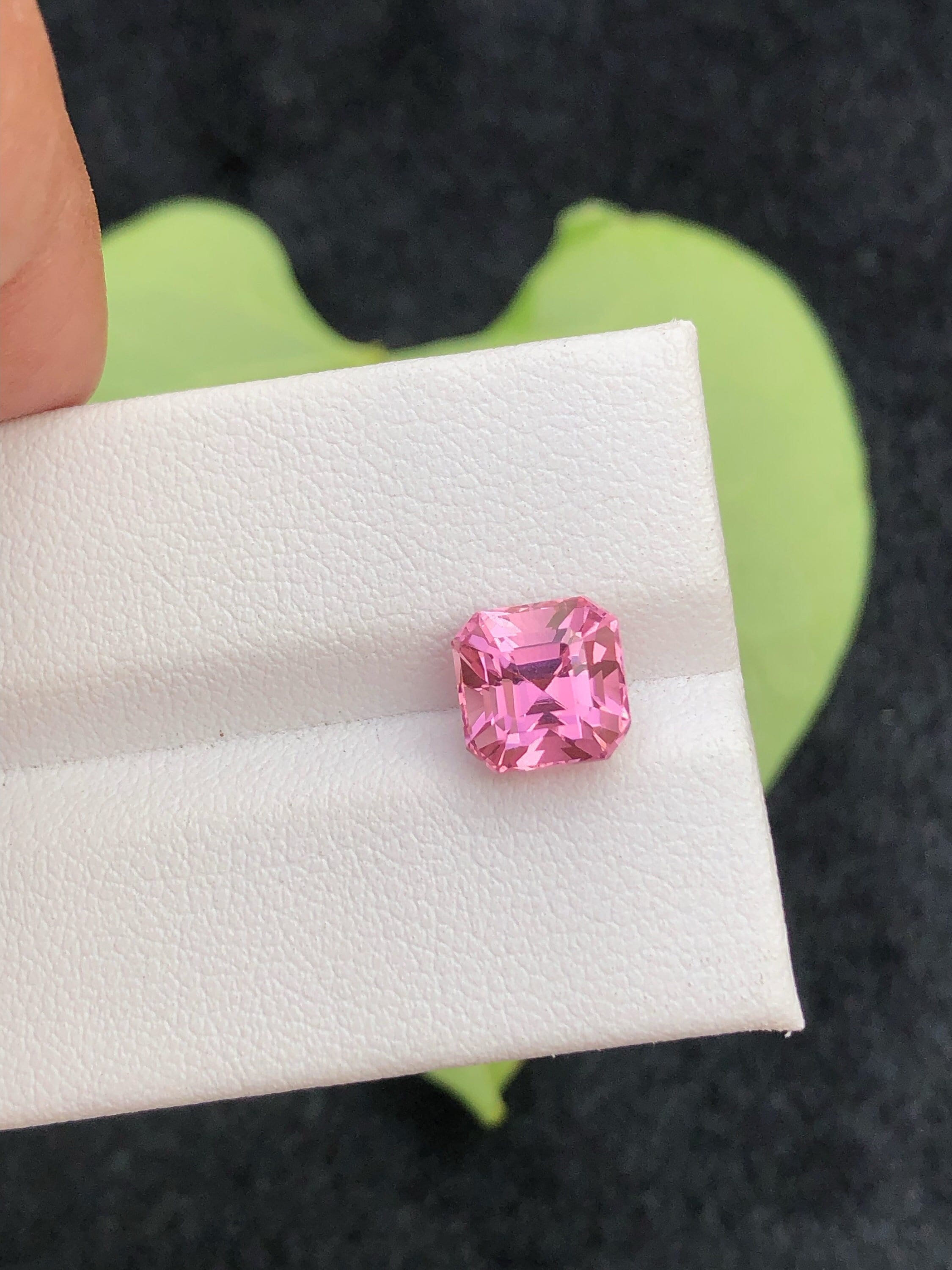 Natural PINK Tourmaline baby pink color Gemstone For Sale , Fancy Asscher Shape Tourmaline For Jewelry , 7 | 7 | 6.5 MM