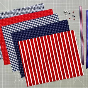 Stoffpaket “Rot, Weiß & Blau” Super fürs langsame Sticken!