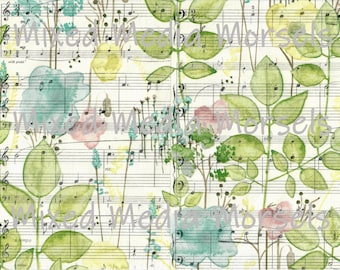 Digital Download - Floral Napkin on Music Sheet (NO LACE)