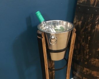 Whisky Barrel stave ice bucket stand