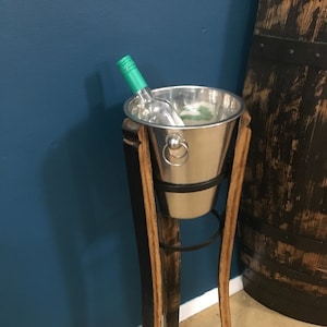 Whisky Barrel stave ice bucket stand