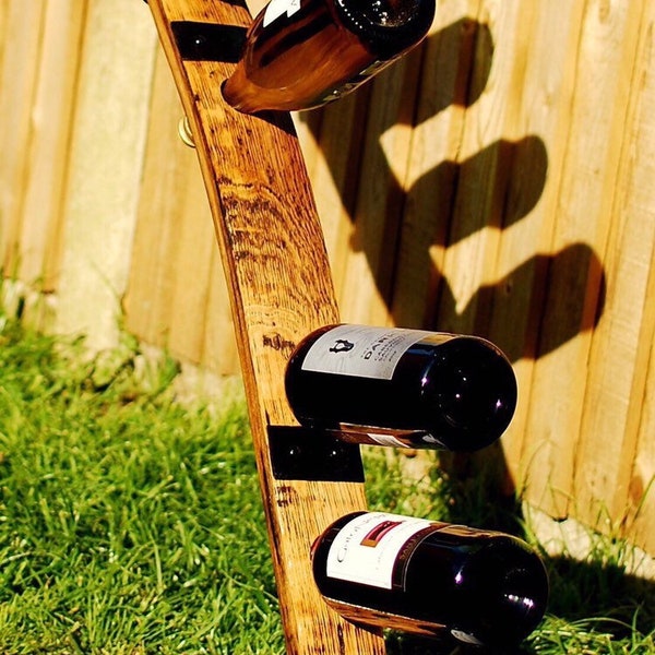 6 bottle whisky barrel stave wine rack