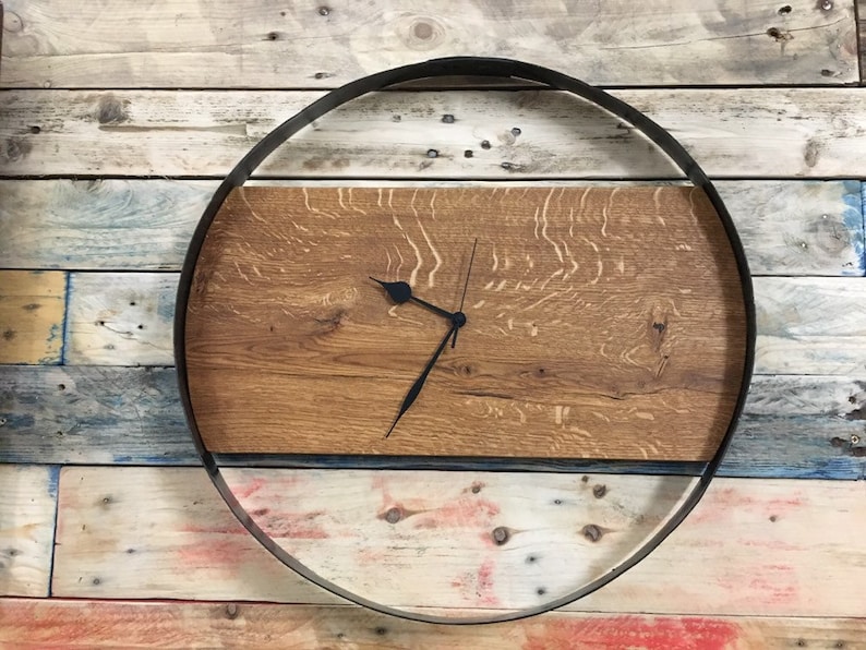 wine barrel ring clock
