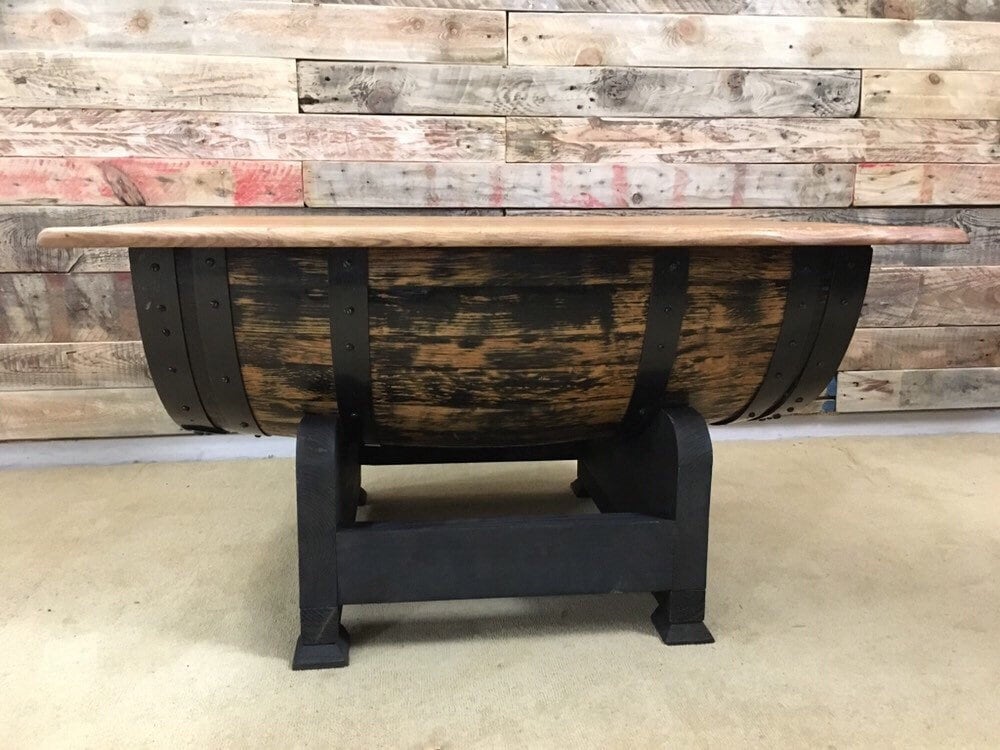 Rustic Oak Whisky Barrel Coffee Table Etsy UK