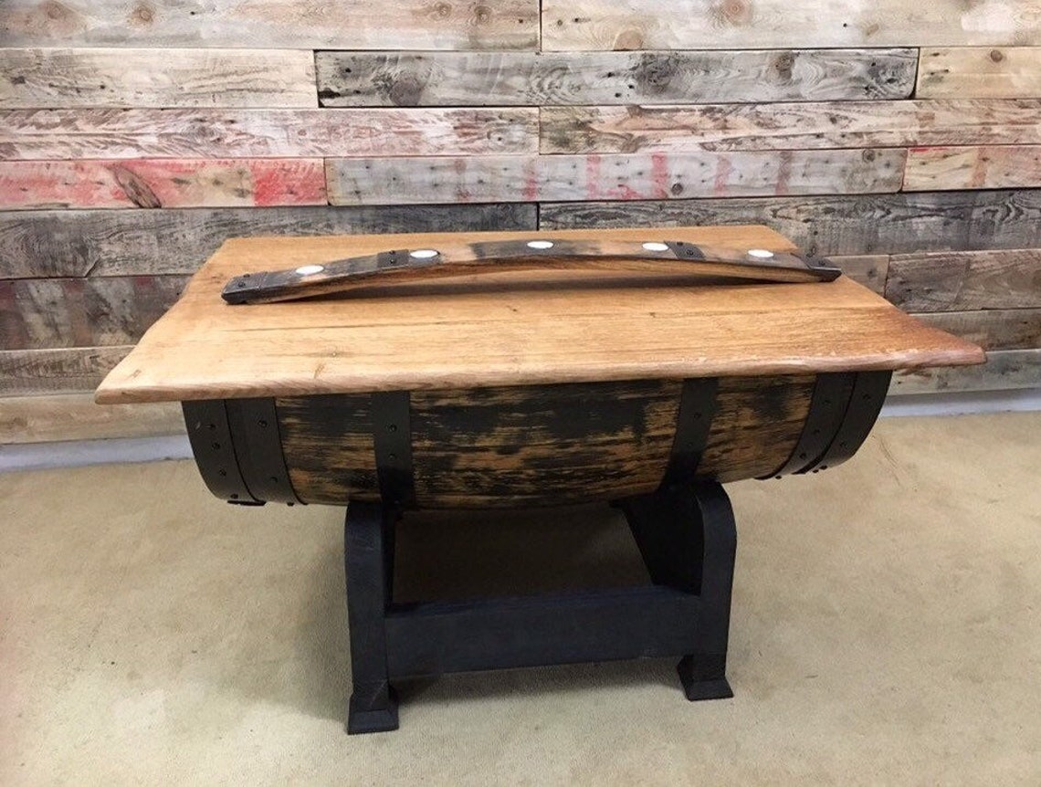 Rustic Oak Whisky Barrel Coffee Table Etsy UK