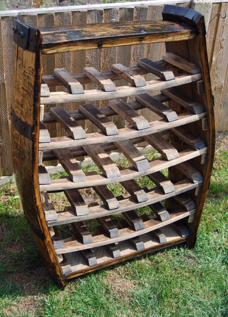 Oak barrel stave wine rack Etsy