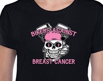 Breast Cancer Awareness Bikers Against Breast Cancer T-Shirts for Women Tee Shirts TShirt