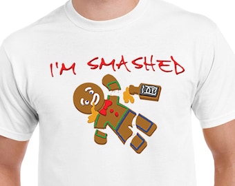 Gingerbread Man I/'m Smashed Santa Ugly Christmas Sweater Funny Cookie Sweatshirt