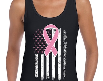 Love Infinity Pink Rhinestone Breast Cancer Unisex 2-Tone Tank Top 