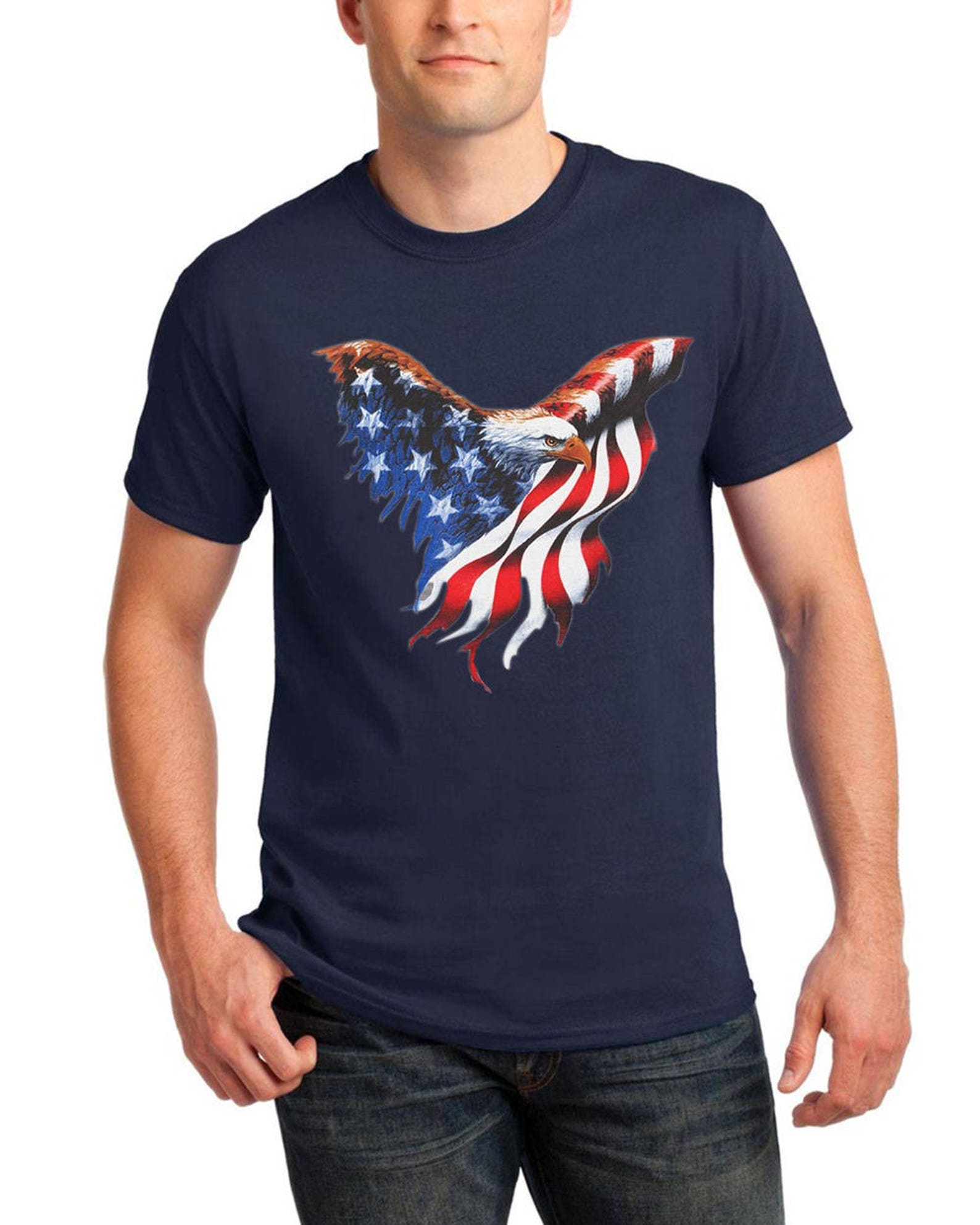 Fourth of July T-shirts for Men US Flag American Eagle - Etsy