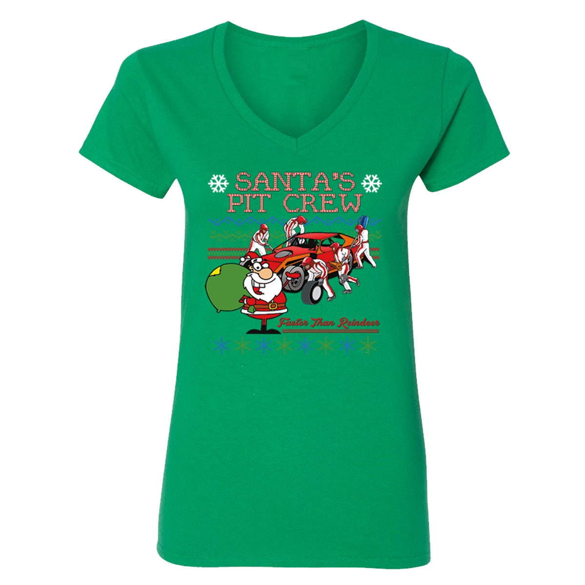 Vneck for Women Ugly Christmas Shirts Santa's Pit Crew Etsy