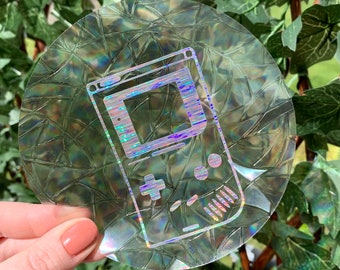 Autocollant Attrape Soleil 90’ rétro gameboy holographique  - Suncatcher de fenetres - Capteur de Soleil - Autocollant de fenetre