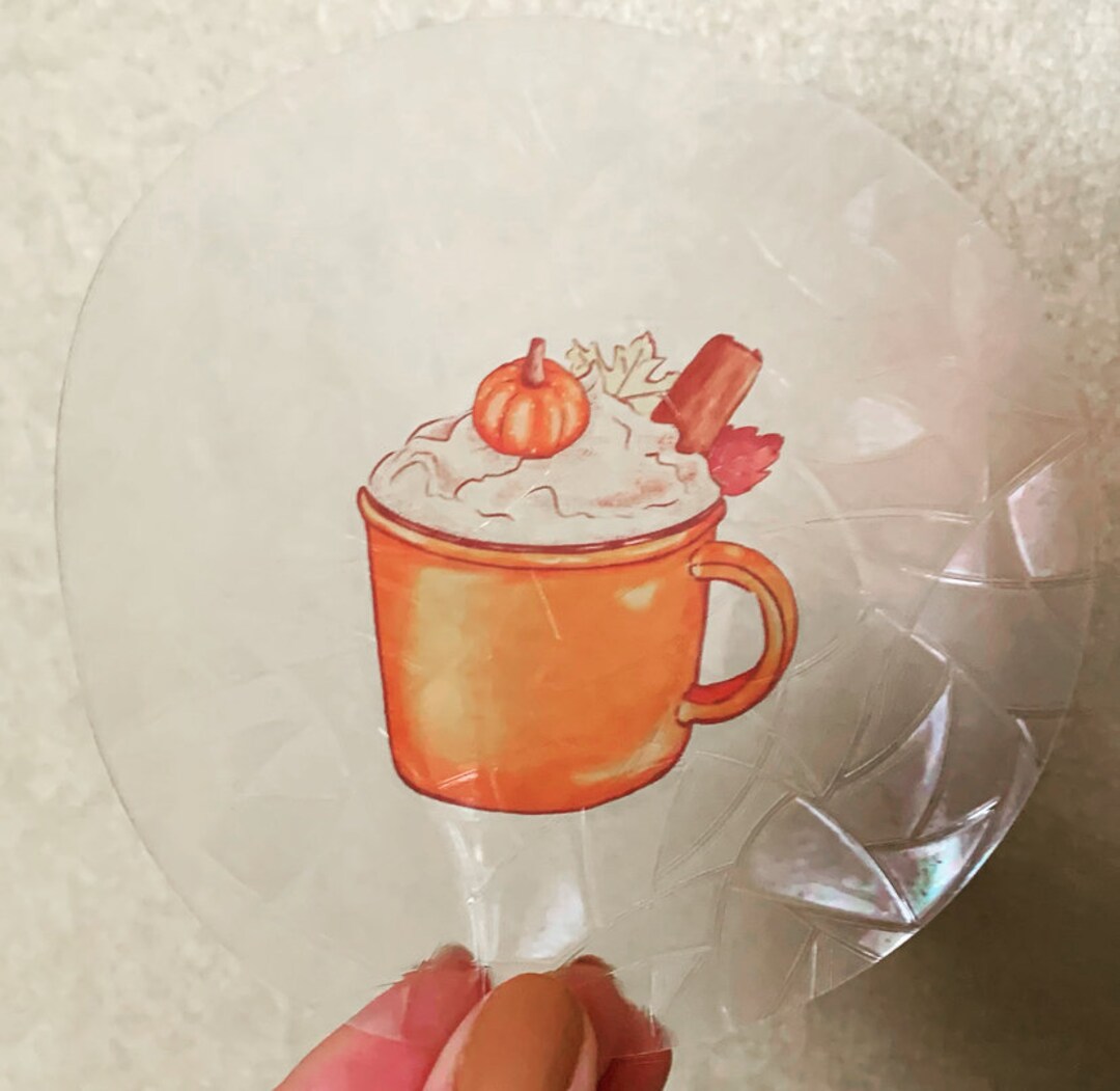 Autumn Pumpkin Drink Suncatcher Sticker Window Suncatcher Etsy
