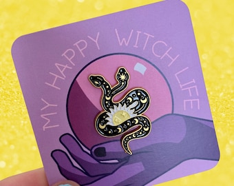 Witchy Pin's Two-Headed Serpent - Fantasy enamel pin brooch - Cosmic Vibes