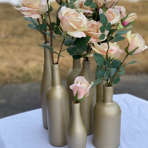 Assorted Wine Bottles, Gloss Painted Centerpiece, Color of Choice image 3