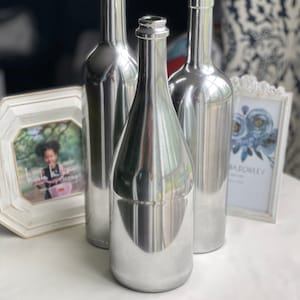 Assorted Wine Bottles, Mirror Painted Centerpiece