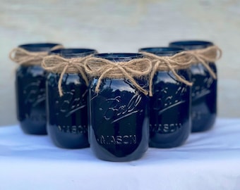 Navy Blue Mason Jar (s)