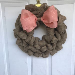 Peach Burlap Wreath image 2