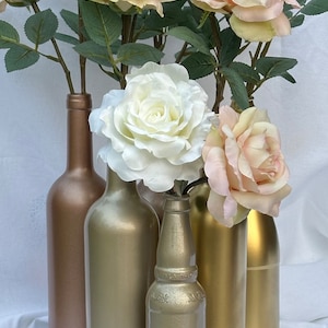Assorted Wine Bottles, Gloss Painted Centerpiece, Color of Choice image 1