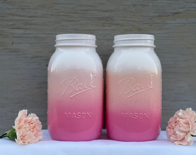 Featured listing image: Blush and Perfect, Ombré Styled Mason Jars