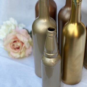 Assorted Wine Bottles, Gloss Painted Centerpiece, Color of Choice image 2