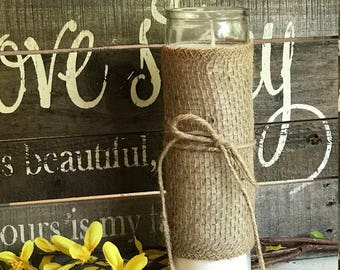 Burlap Candle