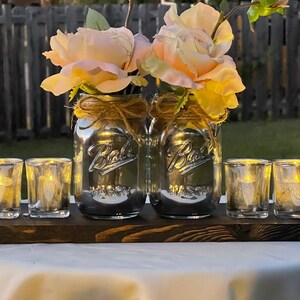 Rustic Yet Elegant, Lovely Wedding Centerpiece, Mason Jar Magic image 4