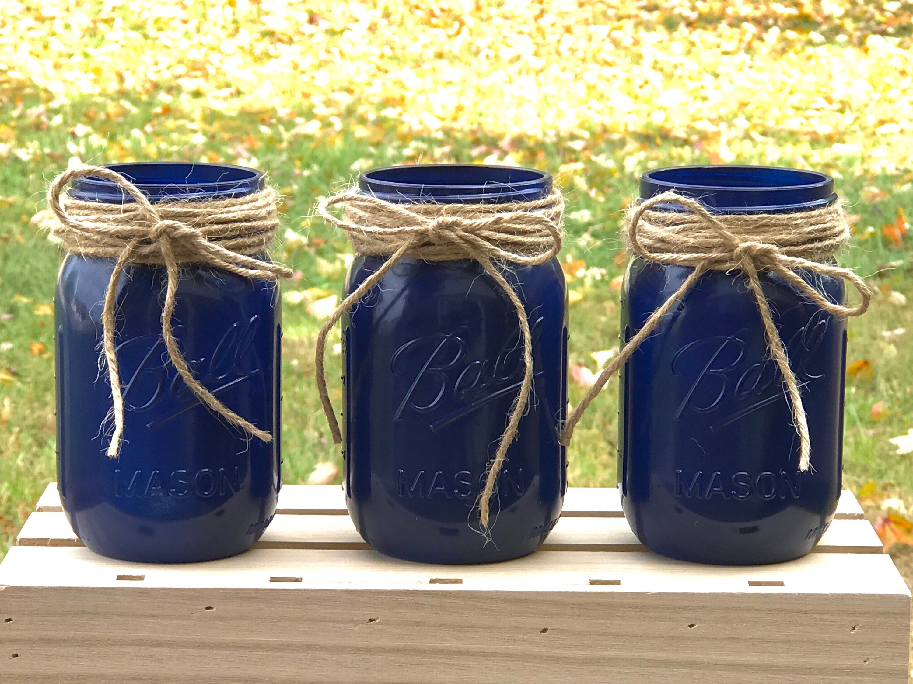 Navy Blue Mason Jar (s)