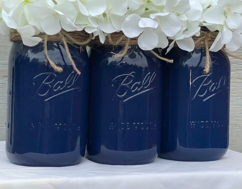 Navy Blue Mason Jar s Etsy
