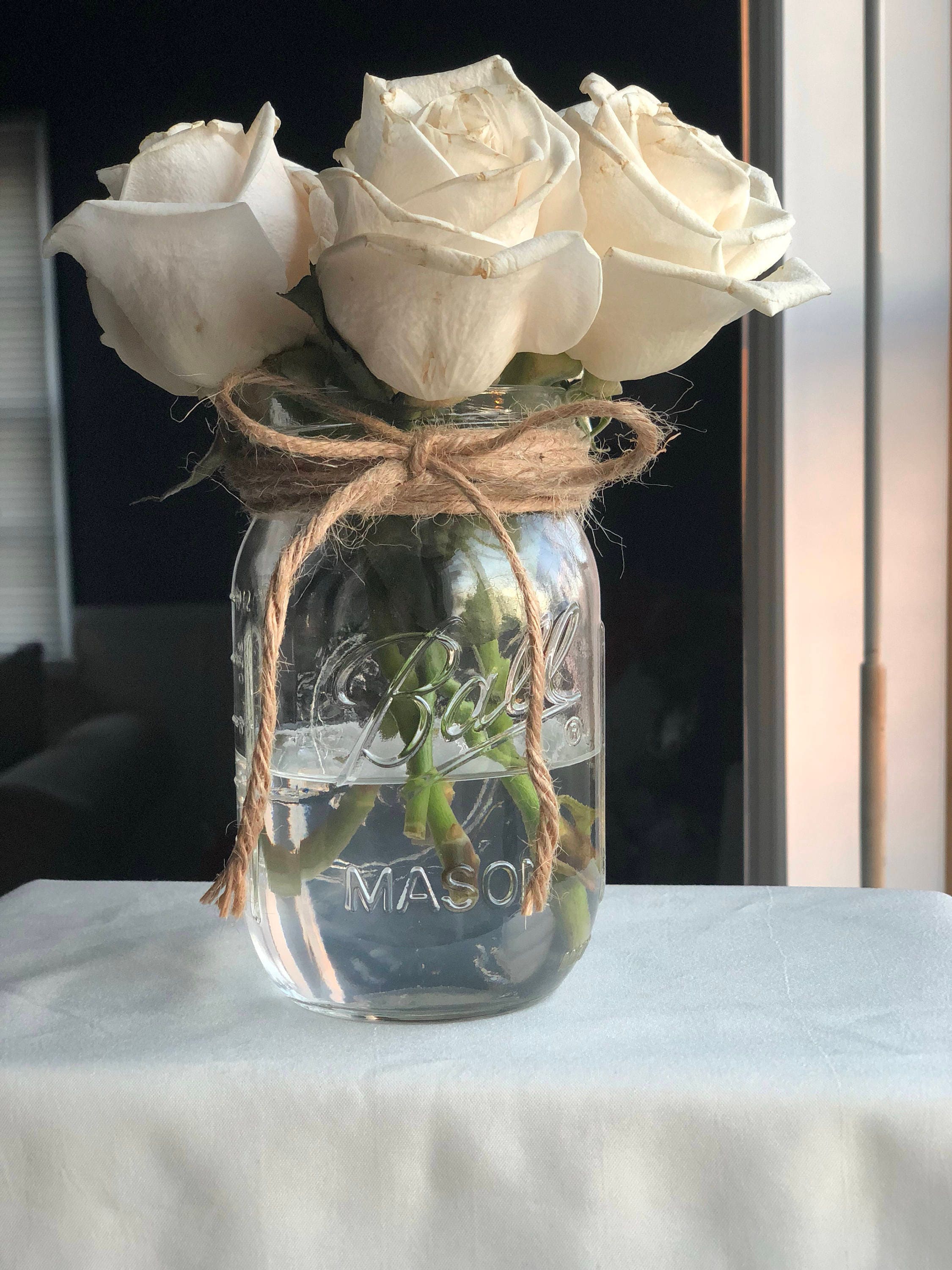 Large Mason Jars with Twine  CJ's Event Planning and Services, LLC