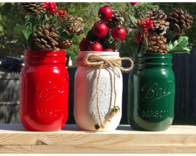 Featured listing image: Tricolored Christmas Jars
