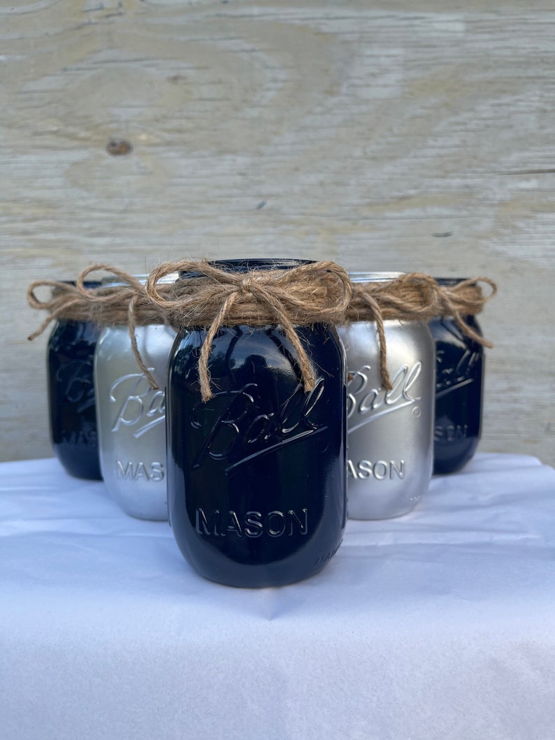 Navy Blue Mason Jar s Etsy
