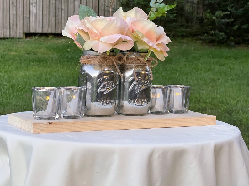 Rustic Yet Elegant, Lovely Wedding Centerpiece, Mason Jar Magic image 2