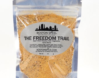 The Freedom Trail Seasoning Blend For Beef Pork Poultry Fish Seafood Vegetables Barbecue Grilling Baking Smoking Dry Rub 1/2c wt. 3.5oz/99g