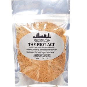 The Riot Act Seasoning Blend Dry Rub Poultry Beef Steak Seafood Vegetables Smoked BBQ Grilling Barbecue Cookout 1/2c wt. 2.7oz/77g Pouch