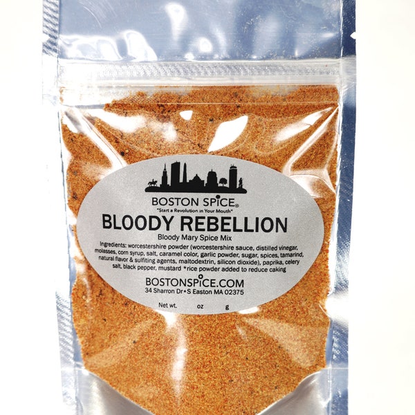 Boston Spice Bloody Rebellion Bloody Mary Seasoning Blend Make The Best Cocktails Add Vodka & Tomato Vegetable or Clamato Juice 2.3oz/67g