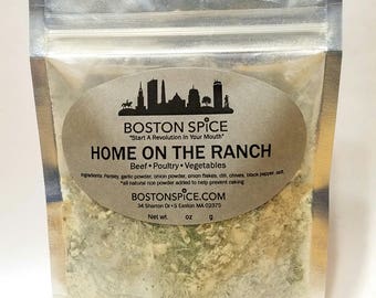 Boston Spice Home On the Ranch Herb Seasoning Blend Dairy Free Paleo Diet 1/2 Cup Spice 1/2c wt. 2.3oz/65g Pouch