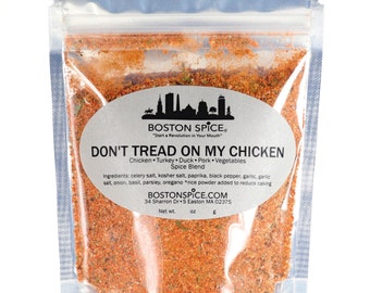Boston Spice Don't Tread On My Chicken Handmade Gourmet Seasoning Blend Poultry Turkey Wings Pork Ribs Barbecue Roasted Vegetables Dry Rub