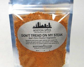 Boston Spice Don't Tread On My Steak Gourmet Seasoning Blend Beef Pork Chicken Vegetables Barbecue Smoking Grilling BBQ 1/2 Cup 2.7oz/77g