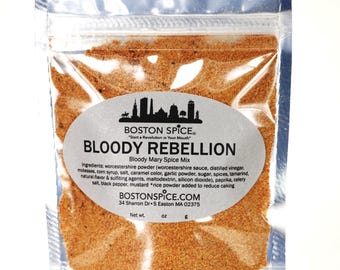 Boston Spice Bloody Rebellion Bloody Mary Seasoning Blend Make The Best Cocktails Add Vodka & Tomato Vegetable or Clamato Juice 2.3oz/67g