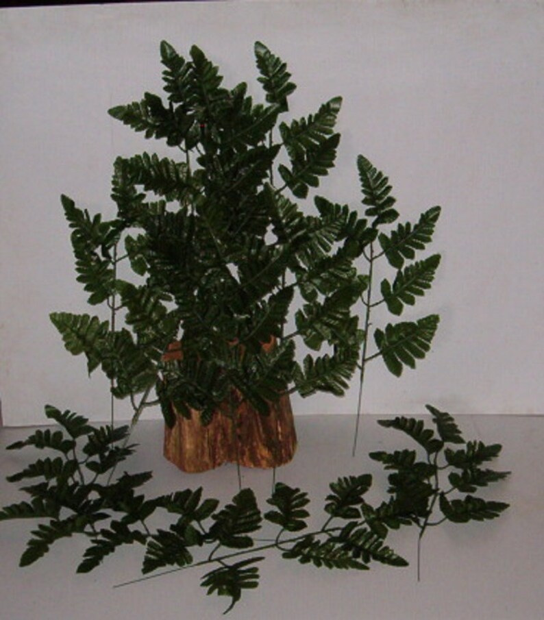 12 Stems of 7 Leaf Silk Leather Fern for Flower Arranging Etsy