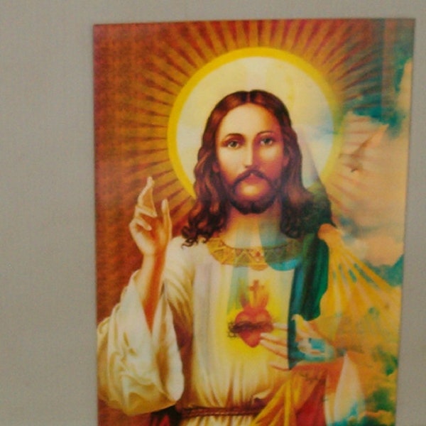 6 New 3 D Vinyl Pictures Of Jesus  And Mary , Religion , Religious