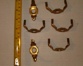 Free Shipping !!!  6 Brass Colored Lamp Cradle , Shade Holder, Vintage Lamp Parts