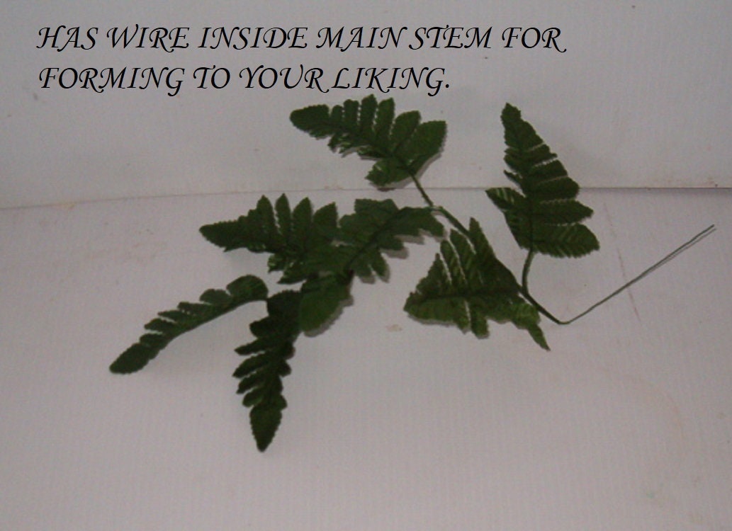 6 Stems of Silk Leather Leaf Fern for Making Wedding Flower Etsy