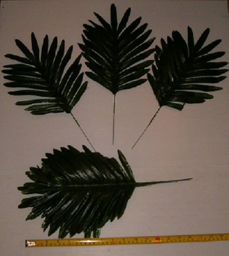 12 Stems Of Silk Palm Fern Stems For Flower Arranging Crafts Etsy