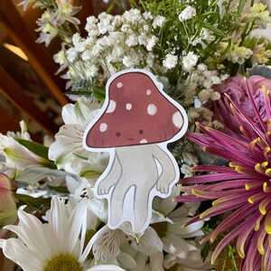 Mushroom Sprite Sticker, Mushroom Sticker, Character Sticker, Cartoon Sticker