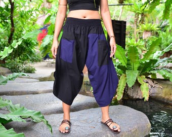 Harem Pants japanese Samurai Style Yoga Ninja Pants men women 100% cotton