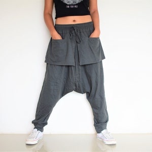Harem pants women men Drop Crotch Pants Trousers